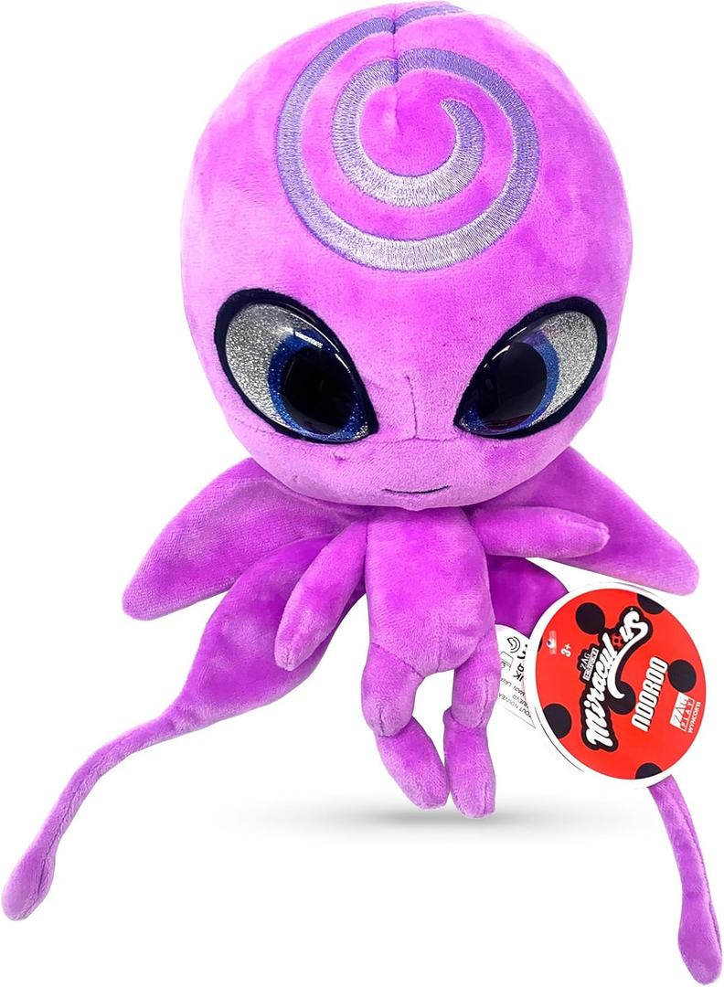 Miraculous Ladybug Kwami Mon Ami Plush Toy - Nooroo The Butterfly, Super Soft Stuffed Animal - 9-inch Collectible Plush Figure, Ladybug & Cat Noir, Gift Stocking Stuffer for Kids