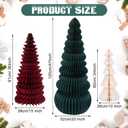 3 Pcs Large Honeycomb Christmas Tree,Classic,Green, Red, White