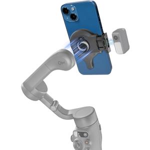 OM Magnetic Mount for DJI Osmo Mobile 8/7P/7 Gimbal Stabilizer, Double-sided Magnetic Quick-Release Mount Retractable Extension for MagSafe Phone Compatible with OM Multifunctional Tracking Module