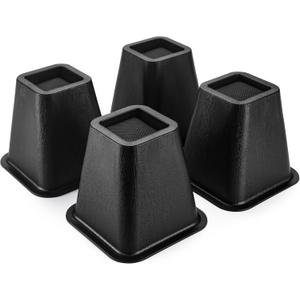 BTSD-home Bed Risers 6 Inch Furniture Risers for College Dorm Bed Sofa Table Couch Chair Bed Raisers Blocks 4 Pack Black
