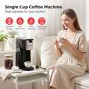 Bonsenkitchen 2-in-1 Single Serve Coffee Maker for K Cup & Ground Coffee, Fast Brewing (6-14oz),One Cup Coffee Machine with Travel Mug,Space-Saving for HomeOfficeDorm
