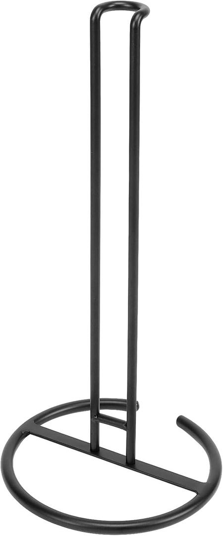 NearMoon Paper Towel Holder, Sturdy Paper Towel Stand Dispenser-All Metal, Standard or Jumbo-Sized for Kitchen Countertop, Farmhouse, Living Room (1 Pack, Matte Black)