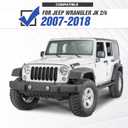 Grill Inserts Black, Front Mesh Grille Cover Compatible with 2007-2018 Jeep JK Wrangler & Unlimited Wrangler Accessories, Car Grill Mesh (7PCS Black + 1PCS White)