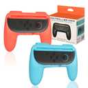 2 x Juylay Controller Grips for Nintendo Switch 2 (2025), Comfort Ergonomic Handle Kit Accessories for Switch 2 Joycon, Anti-Slip for Joy con Grips for Super Nintendo Games(2-Pack, Blue & Orange)