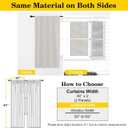 Natural Curtains for Bedroom Living Room 84 Inches Long 2 Panels Set, Soft Solid Light Filtering Thermal Insulated Curtains, Modern Rod Pocket Privacy Drape, Natural, Each 40" Wx84 L