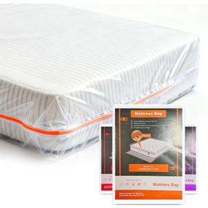 Gooo&Ma 6Mil Thicken Mattress Bag for Moving, Waterproof Zippered Mattress Cover for Storage, Reusable Plastic Encasement, Tear Proof Dust Proof ProtectionKingOrange