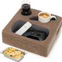 Couch Cup Holder, Couch Caddy, Couch Drink Holder, Bed Cup Tray, Sofa Cup Holder Remotes Holder for Cups, Headphones, Snacks and Phones, Use it on Car, Pack, Beach, RV, and More(Lightbrown)