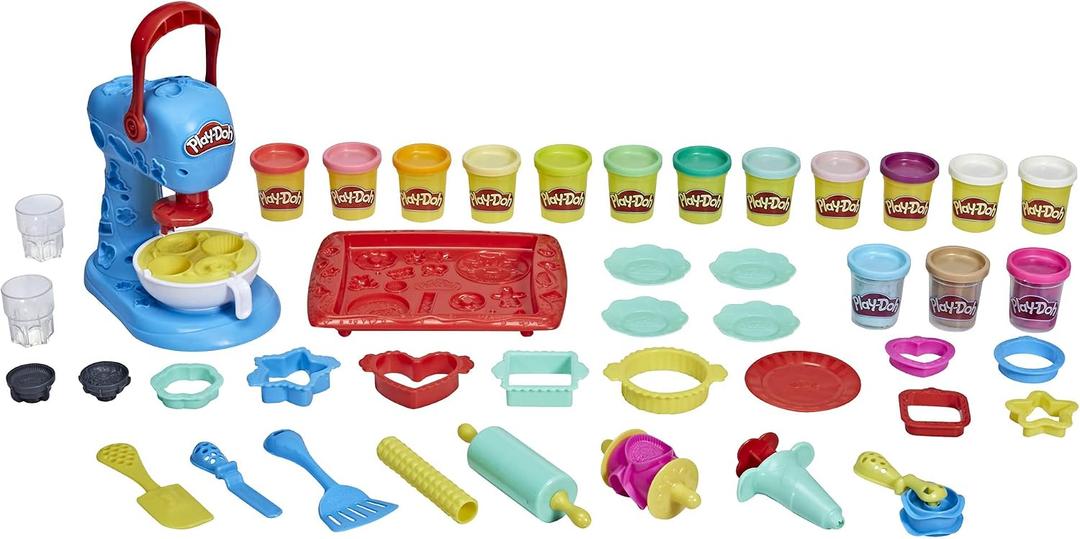 Play-Doh Kitchen Creations Ultimate Cookie Baking Playset with Toy Mixer, 25 Tools, and 15 Cans, Toddler Toys, Non-Toxic, child-size