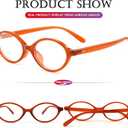 AIEYEZO Small Oval Blue Light Glasses for Women Fashion Retro TR90 Oval Frames Computer Screen Glasses (Orange Red)