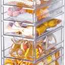 Clear Hair Accessories Organizer Storage Box with 5 Drawers - Hair Tie Holder Container for Bathroom Closet Desk Office (5 Drawer)
