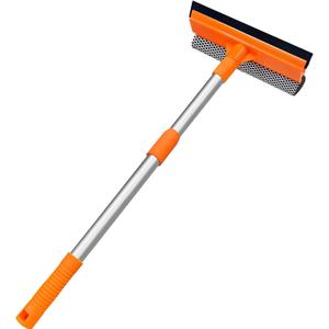 Squeegee for Window | 2-in-1 Window Cleaner Sponge and Soft Rubber Strip with Telescopic Extension Pole 18-29 | Window Washer for Shower, Car Windshield, Mirror, Glass Cleaning