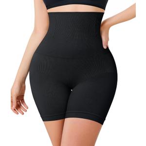 Nebility Tummy Control Shapewear Shorts High Waist Butt Lifting Panties Seamless Body Shaper Thigh Slimmer (Large, Black)