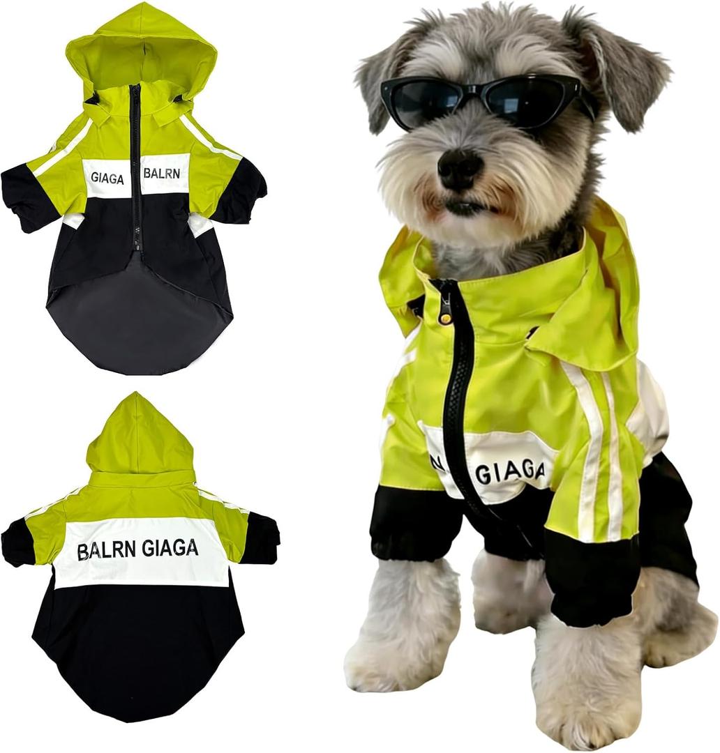 Small Dog Clothes Rain Jacket for 11 to 13lbs - Small Dog Raincoat Sweatshirt Waterproof Puppy Raincoat Rain Coats for Dogs Waterproof (Large (11-13Ibs), Green)
