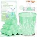 4 Gallon 100PCS Small Drawstring Trash Bags, Floral Printed Design,Thick Pre-separated Garbage Bags Mini Wastebasket can Liners for Bathroom Bedroom Office