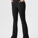 AFITNE Women's Flare Leggings High Waist Yoga Pants with Pockets Tummy Control Workout Casual Bootcut Pants (Black628)