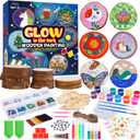 Minetom Kids Wooden Painting Kit-Glow in The Dark26 pcs Wood Slice Craft Activities Kits-Arts & Crafts Gifts for Boys Girls Ages 5-12,Creative Art Toys for 5, 6, 7, 8, 9, 10, 11 & 12 Year Old Kids