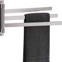 KOKOSIRI Hand Towel Holder Rack Swivel Bathroom Towel Bars Swing Out 3-Rail for Bath Kitchen Brushed Nickel Stainless Steel B5007BR-A3