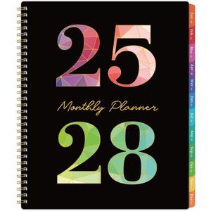2025-2028 Monthly Planner - 3 Year Monthly Planner 2025-2028, July 2025 - June 2028, 36 Months Calendar with Colorful Tabs & Inner Pocket, 9" x 11"