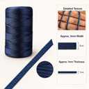 3mm x 540 Yds(2 x 270yd) Flat Ribbon Macrame Cord, Polyester Crochet Yarn, for Handbag Sun Hat Shoes Shopper Bag DIY Craft Projects, Adults Easy Starter Yarn for Knitting