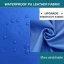 HFCNMY Stool Covers Rectangle, Stretch Waterproof PU Rectangle Bar Stool Covers Vanity Stool Cover Washable Counter Stool Covers Saddle Seat Cover with Elastic Bands(2 Pack,Blue)