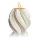 Spiral Swirl Candle Beautiful Handmade Pillar Scented Soy Wax Twirl Elegant Bubble Aesthetic Candle Housewarming Gift Home Room Shelf Decor Idea Spiral Candl (White Medium)