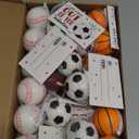 Valentines Day Gifts for Kids - 24 Pack Stress Balls with Valentines Day Cards for Kids School - Football Soccer Baseball and Basketball for Boys Girls Toddler Classroom Exchange Party Favors