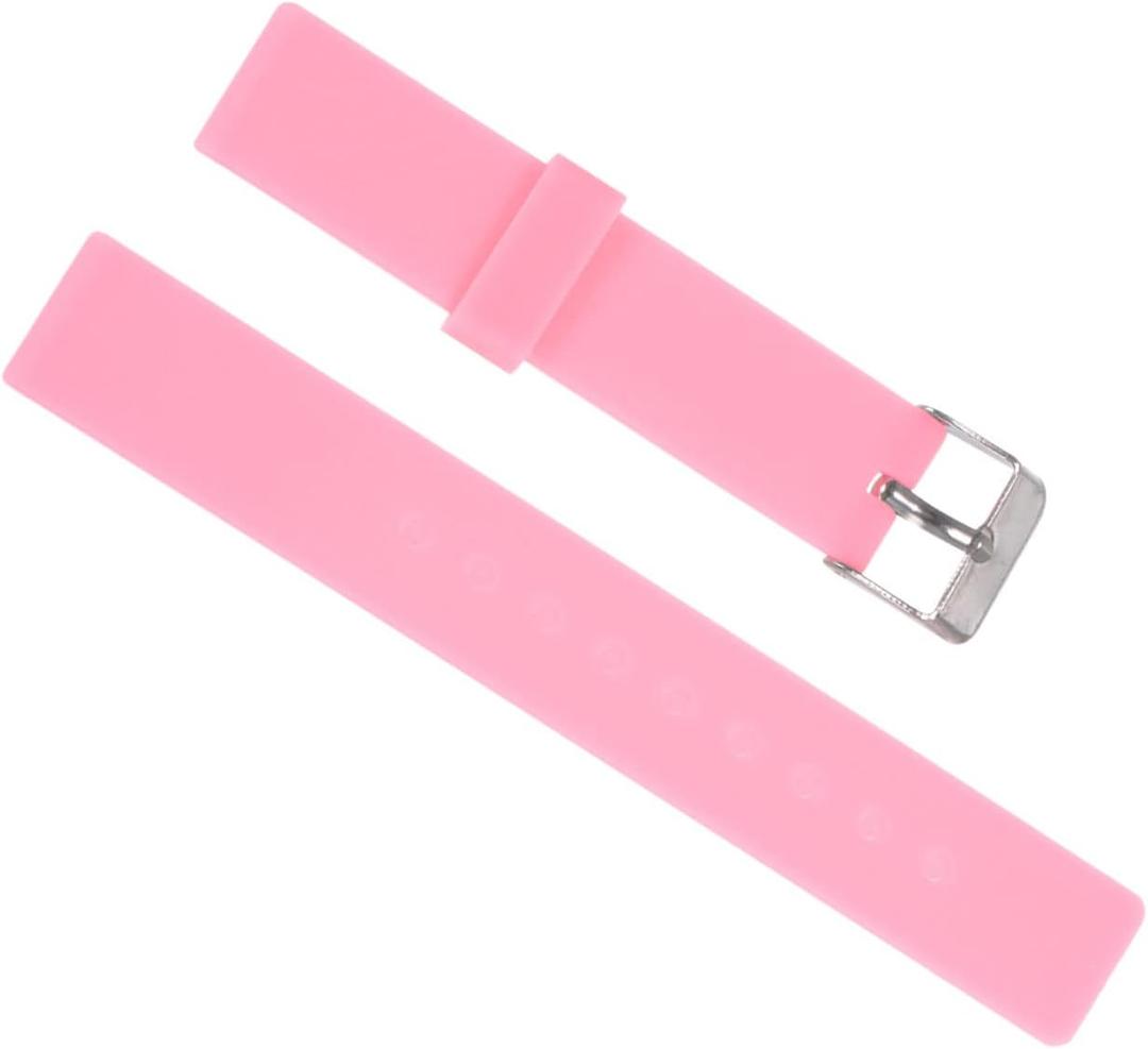 uxcell Rubber Watch Band, Replacement Silicone Watch Strap, White (16mm, Pink)