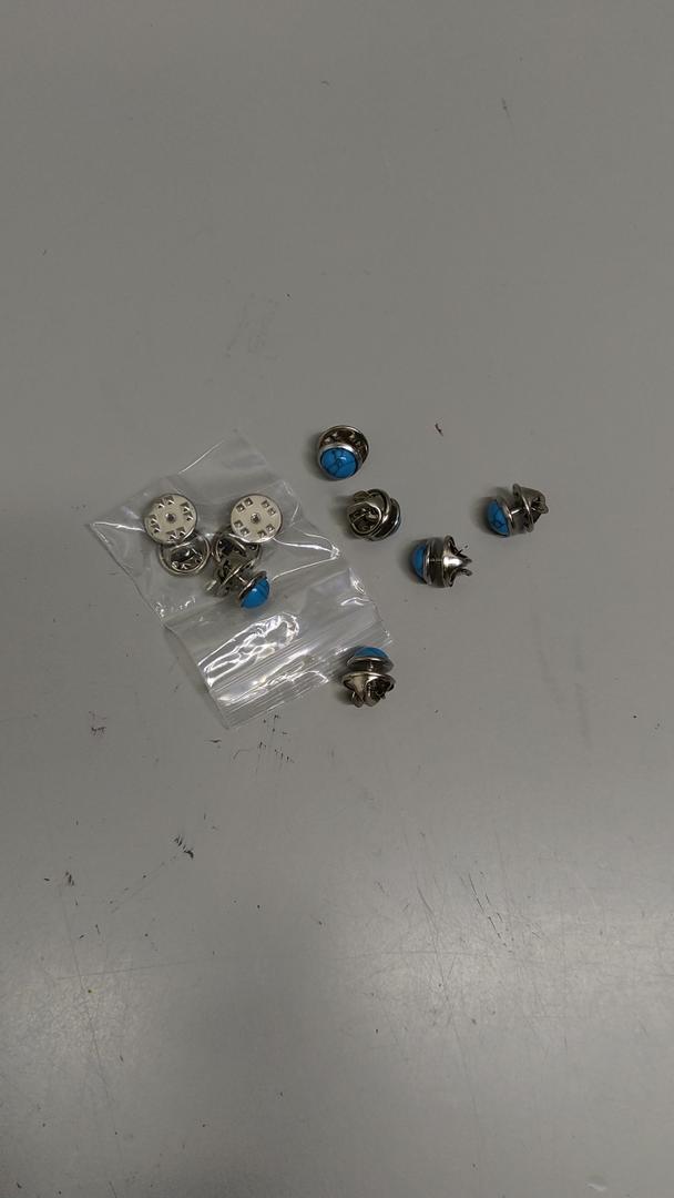 6 Pcs 10mm/0.39" Mini No Sew Buttons Anti-Exposure Fixed Brooches Fasteners Pins Detachable Reusable,for Many Styles of Clothes, (Blue)