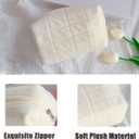 2 x Makeup Cosmetic Bag Small Checkered Pouch Make Up Purse Bag Y2k Accessories (White)