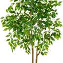 Warmplants Artificial Ficus Tree, 5ft Tall Fake Ficus Tree with Basket, Faux Plant for Indoor Outdoor Home Livingroom Office Garden Porch Dcor
