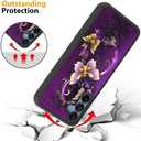 SAKUULO Compatible with Samsung Galaxy A15 5G Case, [Screen Protector + Kickstand] Purple Butterfly Design,Tire Texture Anti-Slip Shockproof Lightweight Ultra Thin Protective Case 6.5inch