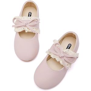 BMCiTYBM Toddler Girls Dress Walking Shoes Knitting Mary Jane Flats Ballet Party (3-pink)
