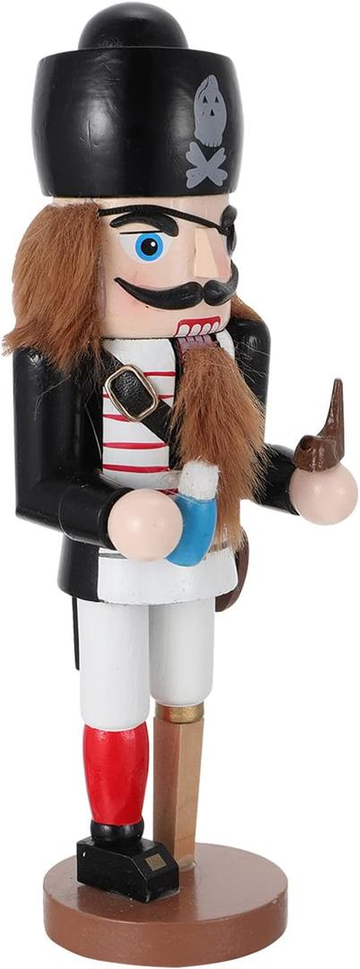 Pirate Nutcracker Figures Wooden Nutcracker Ornaments Festive Christmas Puppet Wooden for Shelves Tables