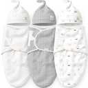 KeaBabies 3-Pack Organic Swaddles for Newborns Girls, Boys with Hats - Soft Cotton Baby Sleep Sacks 0-3 Months, Breathable Baby Hats and Swaddles 0-3 Months, Newborn Essentials Must Haves (Nordic)