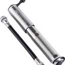 Pro Bike Tool Mini Bike Pump - Compact and Portable Bicycle Tire Pump for Fast Inflation - Compatible with Presta and Schrader Valves - Lightweight and Durable Design - Essential Bicycle Accessories (Titanium)