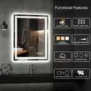 LED Bathroom Mirror, 24x32 Inch Gradient Front and Backlit Vanity Mirror with Lights, 3 Colors Dimmable CRI>90, IP54 Enhanced Anti-Fog, Hanging Plates Bathroom Mirror with Lights