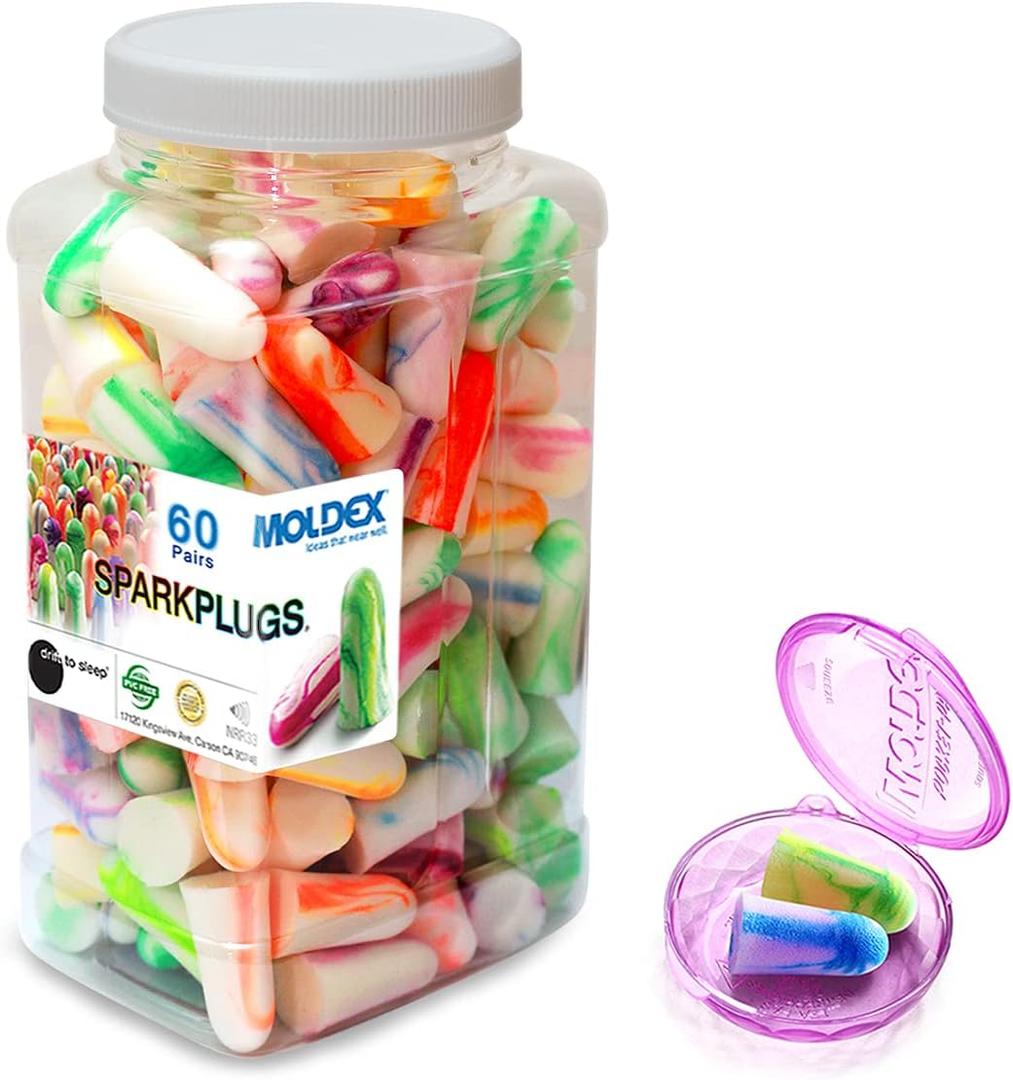 MOLDEX Soft Foam Earplugs Softies® Ear Plugs for Sleeping, Snoring, Work, Travel, Shooting -33dB Highest NRR Made in USA (Bottle Pack, 60 Pairs)