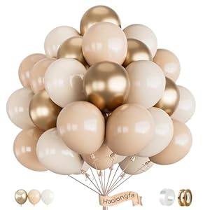 Nude Beige Neutral Balloons, 12 Inch Beige Nude Champagne Gold Latex Balloons, Cream Wedding Balloon for Birthday, Engagement, Boho Wedding, Baby Shower, Mother's Day, Bride Party Decoration