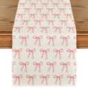 Artoid Mode Bowknot 210 GSM Valentine's Table Runner, Anniversary Wedding Kitchen Dining Table Decoration for Home Party Decor 13x72 Inch