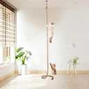 Cat Climbing Rope with Hook,Natural Jute Ropes for Ceiling and Wall Mounted,Cat Climbing Sisal Rope Cats Scratch Rope Suitable for Indoor Cats (1.20" x 9.84Ft)