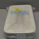 OrganiHaus Small Fabric Storage Baskets for Shelves 3 Pack, 12x08in Closet Storage Bins for Shelves, Canvas Baskets for Organizing, Linen Closet Organizers, Cloth Basket, Gray/Off-White