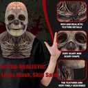 Full Head Skull Mask, Scary Skeleton Latex Costume Mask for Cosplay, Halloween, Dance, Carnival, Masquerade, Party