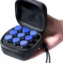9 Vials Holder, Insulin Peptide Vial Case for Fridge, with Hand Strap, Fits 5ml 10ml Vial for Peptide, GLP-1 Storage, Not Fit Tall 10ml Vial, Black