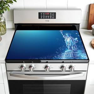 AOHMPT Multi-Design Stove Cover for Glass/Electric Stoves - 3-in-1 Heat-Resistant Protector Mat, Non-Slip Drying Rack 28"x20"