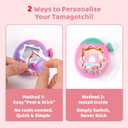 Strawberry Bubble Protective Case for Tamagotchi Paradise, Soft TPU Silicone Cover with Faceplate, Flower Shaped Zoom Dial Cap & Charms Set, Anti-Scratch & Waterproof (Red)