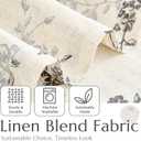 jinchan Floral Linen Kitchen Curtains with Attached Valance 36 Inch Length Farmhouse Cafe Tier Curtains for Living Room Bathroom Rustic Half Window Light Filtering Small Drapes 2 Panels Black