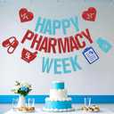 Happy Pharmacy Week Banner Pharmacist Appreciation Week Decor We Love Our Pharmacists Party Decoration Supplies Blue & Red Glitter