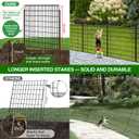 10 Panels Garden Fencing Animal Barrier, 33 in(H) X 24 ft(L) Dog Fence Outdoor for Yard Rustproof No Dig Decorative Tall Garden Fence Metal Wire Panel Border Patio Rabbit Temporary Ground Stakes
