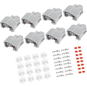 8 Set 2 Pin No.9098011875 Fuel Injector Connector Adapter Plug Clip Kit Replacement for Toyota Auto Accessories