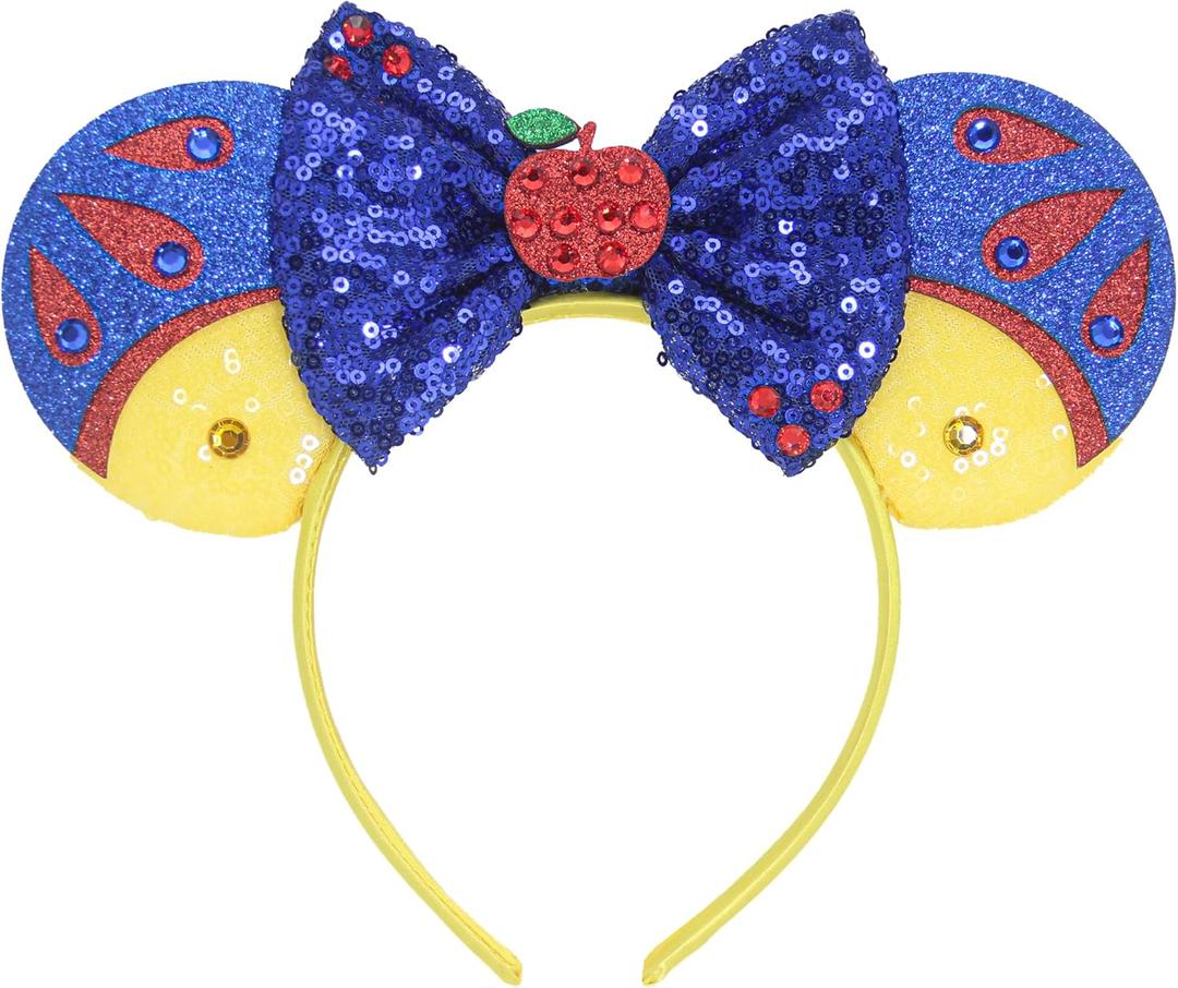 Snow Costume for Girls Adult Women Princess Dress up 4-6 Accessories Kids Party Decorations Birthday Favors Princess Toys Mouse Ears Headband